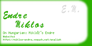 endre miklos business card